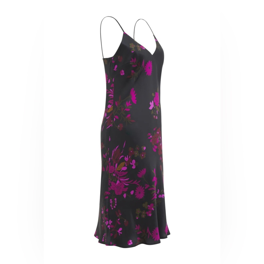Gold Hawk Silk Bias Midi Dress in Fuchsia Holland Size XS - Picture 4 of 8